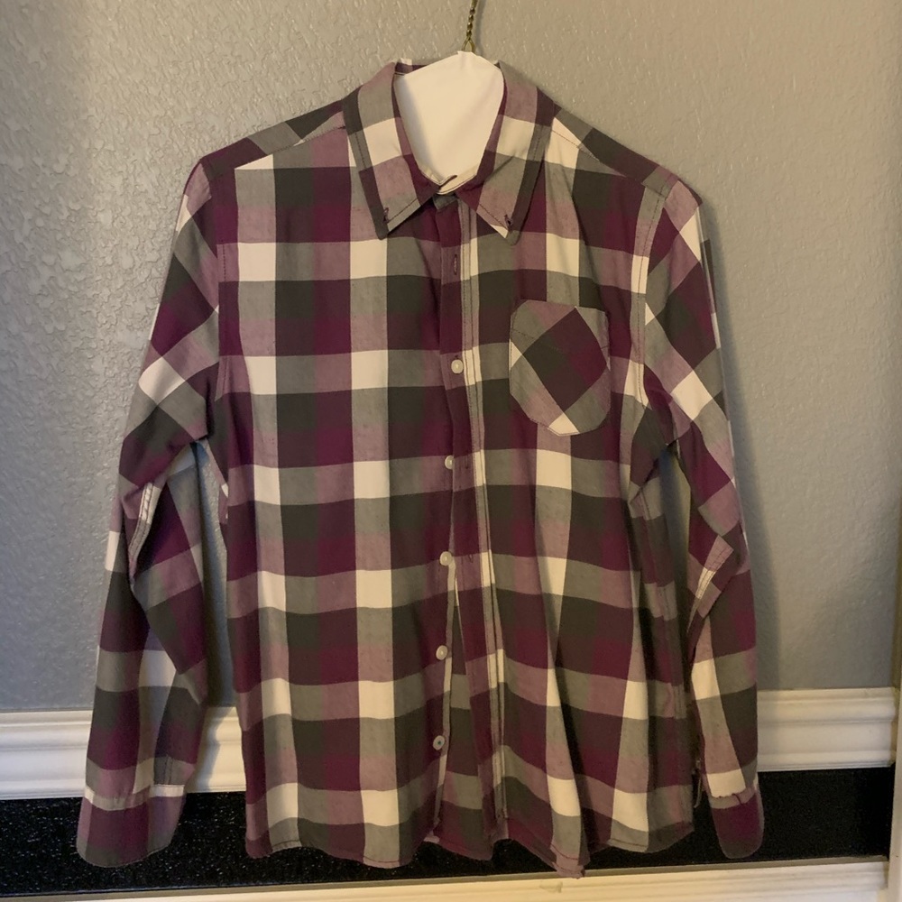 Purple Plaid Dress Shirt